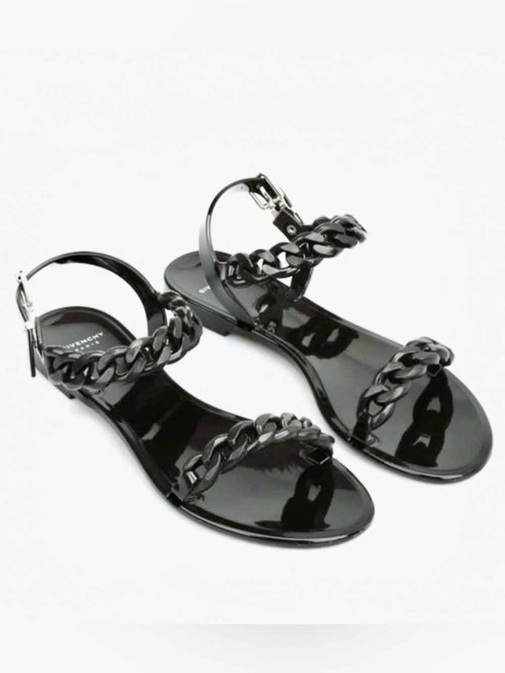 Givenchy Black Chainlink Jelly Sandals 38